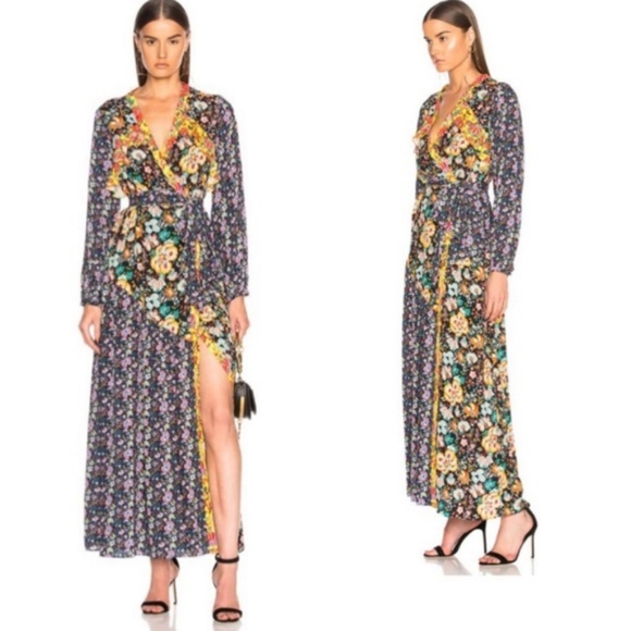 Frame Vibrant Wrap Floral Maxi Dress - Picture 1 of 7